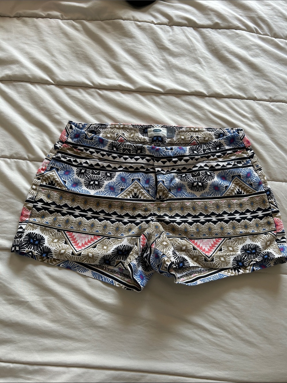 Old Navy Multi-Color Tribal Print Jean Shorts